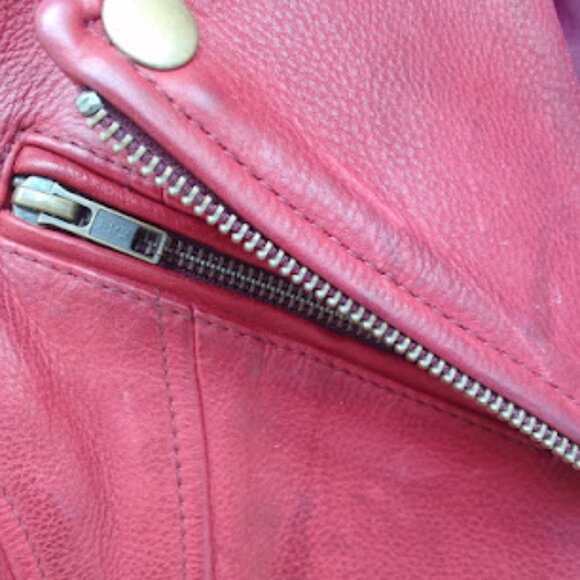 Betsy Womens Fashion Leather Jacket in Oxblood - Picture 4 of 5